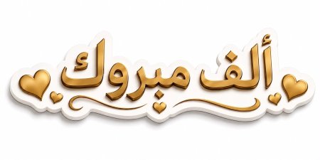 ملصقات مفرغة ورقية الف مبروك(١٢ملصق)