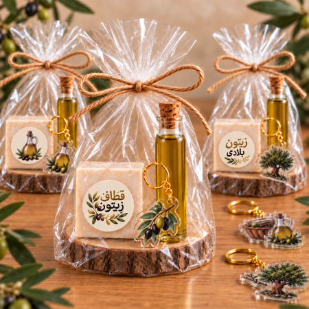 توزيعات الزبتون الفاخرة مغلفة وجاهزة مع ميدالية