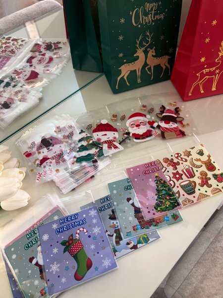 اكياس كوكيز لاصق الكريسماس  ١٠*١٠