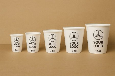 الطباعة على اكواب الكرتون عدة احجام