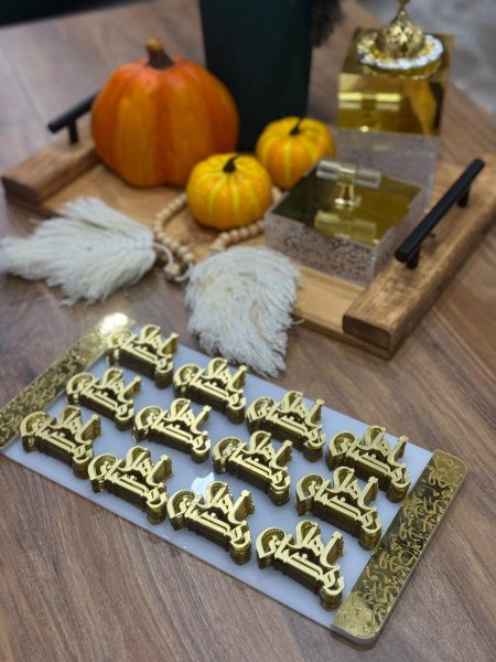 ملصقات اهلا رمضان اكريليك ذهبي cnc كبير